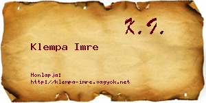 Klempa Imre névjegykártya