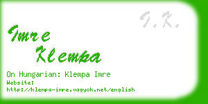 imre klempa business card